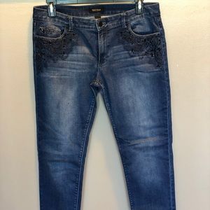 White House Black Market embellished jeans